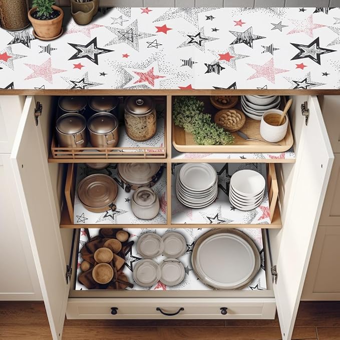 Non Adhesive Shelf Liner 12" W x 360" L Pantry Liner for Shelves Cupboard Liner Kitchen Cabinet Cover Easy to Trim - Image 2
