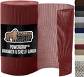 GORILLA GRIP powerGRIP Drawer Shelf and Cabinet Liner, Thick Strong Hold, Non-Adhesive Liners Protect Kitchen Cabinets and Cupboard, Bathroom Drawers, Easy Install, Breathable Mat, 12" x10', Red by GorillaGrip