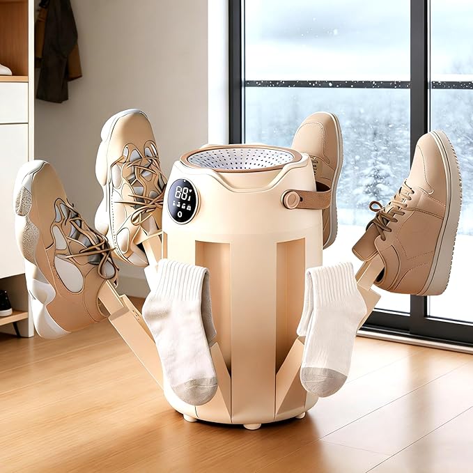 Shoe Dryer with Heat Blower for Sneakers, Gloves & Socks, 6 Extendable Arms, Fast Drying, Adjustable Timer, U Light Source Purification, Energy-Efficient, Portable, Aromatherapy Cube to Reduce Odors by Unknown