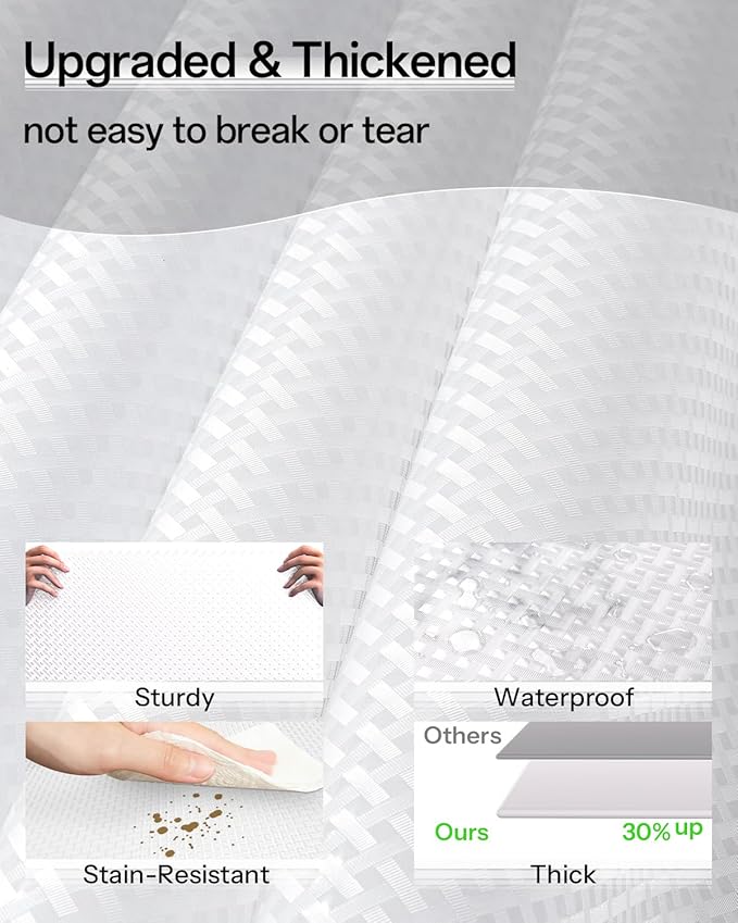 Shelf and Drawer Liner for Kitchen Cabinet, Non-Adhesive 24in x 120in Waterproof Contact Paper Refrigerator Liners Thickened Durable EVA Material Non Slip Mat for Dresser Cupboard Pantry Protector - Image 2