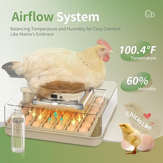 Egg Incubators for Hatching Eggs, Egg Incubator with Automatic Egg Turning and Humidity Control, Quail Eggs Chicken Egg Incubator (48 Eggs) - Image 4