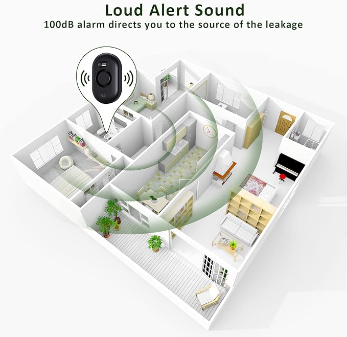 Water Leak Detector Sensor Alarm: Home Water Flooding Monitor Smart Sink Overflow Monitoring Adjustable Wet Moisture Alert Pipe Leakage Drip Detection Warning for Basement Floor (3 Sensor) - Image 4