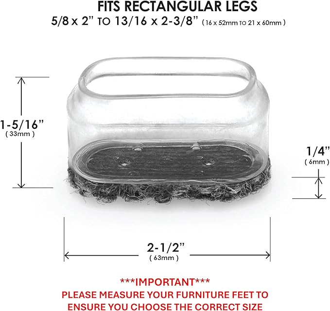 Slipstick GorillaOutdoor Berber Furniture Feet Pads with Clear Sleeve Sock (16 Pack) Weatherproof Outdoor Furniture Sliders for Large Rectangular Legs - Image 4