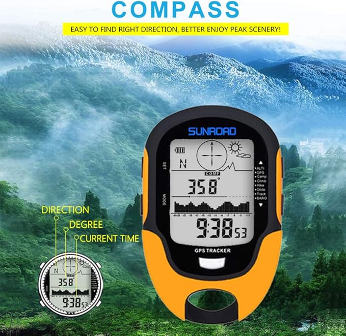 Digital Altimeter Portable Compass with Weather Forecast Multi Function Altimeter Barometer for Hiking, Camping, RVs and Outdoor Activities - Image 2