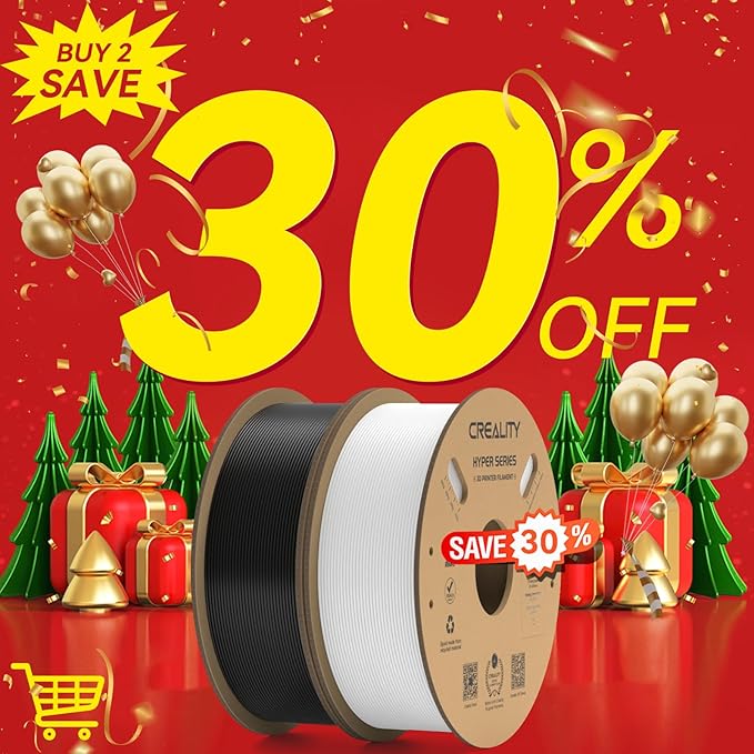 Creality Hyper PLA Filament Black&White 2KG, Up to 600mm/s High Speed 3D Printer Filament PLA, No-Tangling Stronger Toughness Fit Most 3D Printers - Image 2