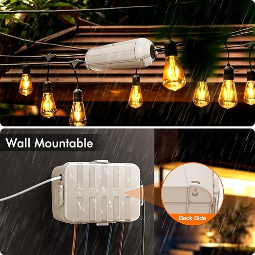 RESTMO 5-Piece Outdoor Waterproof Electrical Box Set – 12.5" x 8.5" x 5" Large & 7.1" x 2.3" x 2.3" Small, Weatherproof Boxes for Power Strip, Outlet, Plug, Socket, Timer, Holiday Light, Almond - Image 6