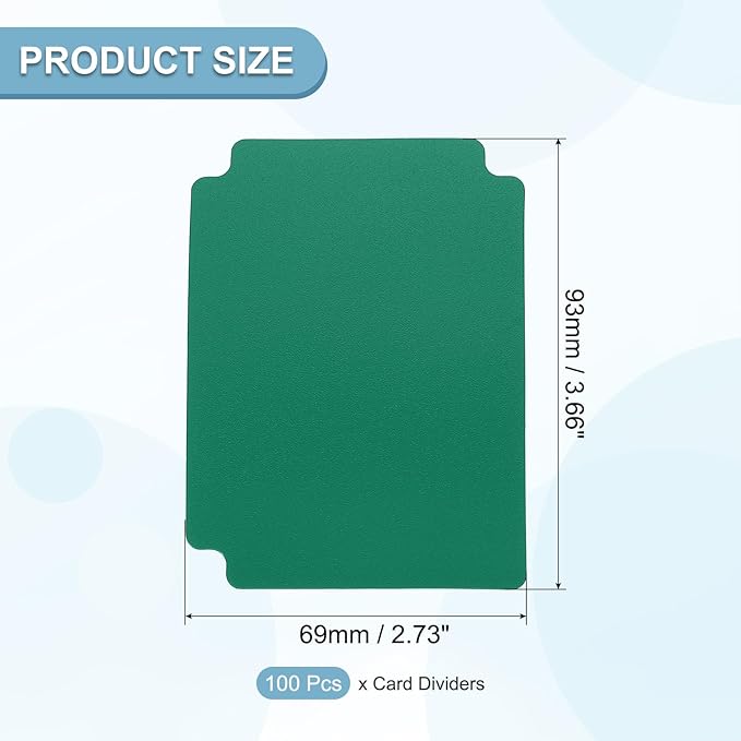PATIKIL Trading Card Dividers, 100 Pcs Index Card Football Card Sorter Storage Boxes Organizer Tray Accessories for Sports Game Baseball Card, Dark Green - Image 2
