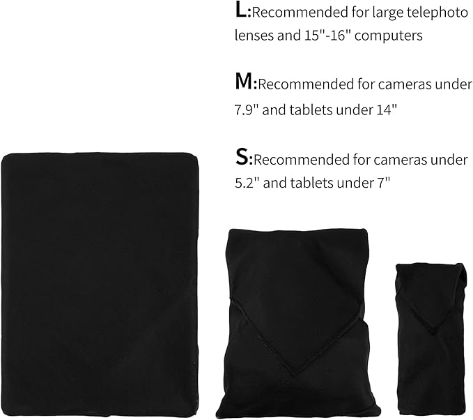 3pcs Pack Camera wrap, Protective Wrap, Magic Self-Adhesive Cloth, Anti-scratch Lens Camera Wrap, Folding, Washable, Lens pouches, Soft cloth with a sticky for camera Black - Image 3