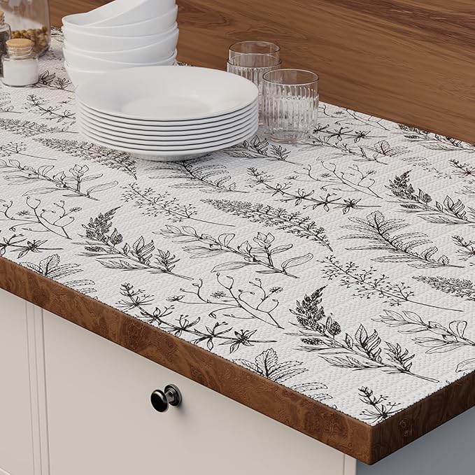 Shelf Liner for Kitchen Cabinets,Non Adhesive Cabinet Liner,Non-Slip Drawer Liner,Waterproof Shelf Liner Easy to Clean Strong Grip Liner for Cabinets,Drawers,Cupboard，(Floral 12 in x 10FT) - Image 7