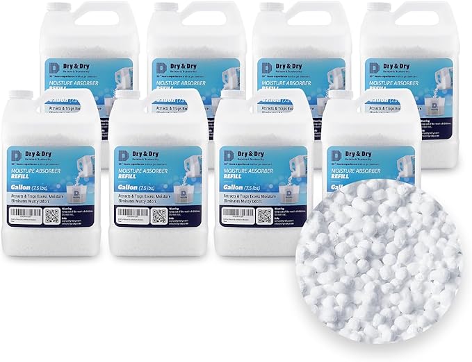 Dry & Dry Moisture Absorbers Refill Beads (60 LBS) - Dehumidifiers for Home Dehumidifier for Basement Dehumidifiers for Bedroom Small Dehumidifiers, Moisture Absorber Refill, Fragrance Free by DryDry