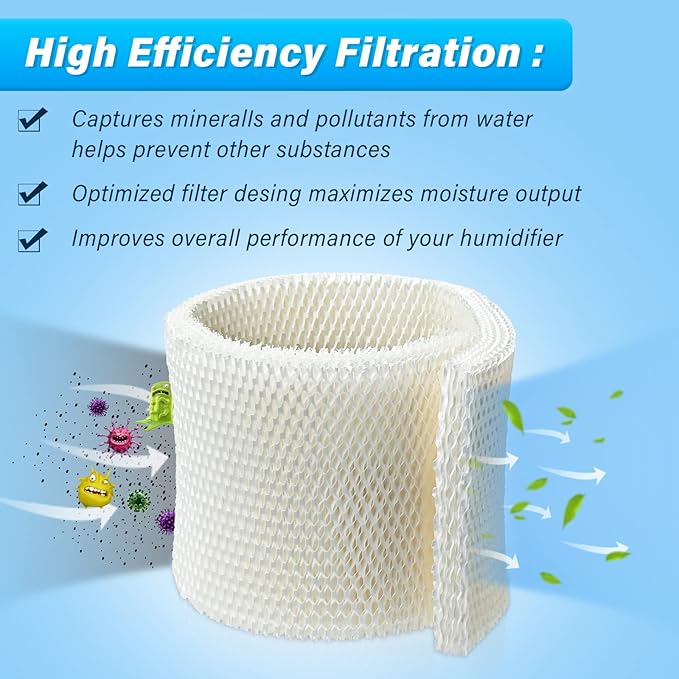 MAF1 Humidifier Wicking Filters for AIRCARE /MoistAIR /Kenmore /Essick Air, Fits Air-Care Emerson Moistair Humidifier Replacement Wicks MA1200 MA1201 MA0950 MA09500,14906 32-14906 42-14906 EF1 -2 Pack - Image 3