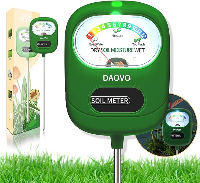 Soil Moisture Meter, Plants Moisture Meter Upgraded-Large Screen-Soil Hygrometer with Light- Plant Water Meter for Indoor and Outdoor Hous Plants, Garden, Farm, Lawn Soil Tester-Spring-Green by Unknown
