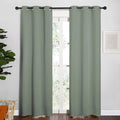NICETOWN Window Curtain Panels, Thermal Insulated Solid Grommet Blackout Draperies/Drapes for Basement (Greyish Green, 1 Pair, 34 by 84-inch) by NICETOWN