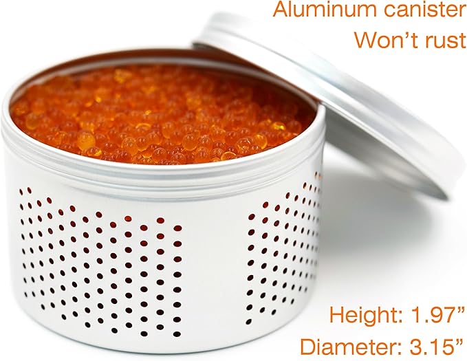 Gun Safe Dehumidifier 200g - Small Silica Gel Desiccant Canister, Moisture Absorber for Gun Cabinets & Safes, Protect 80 Cubic Feet, Silver, Aluminum Shell - Image 5