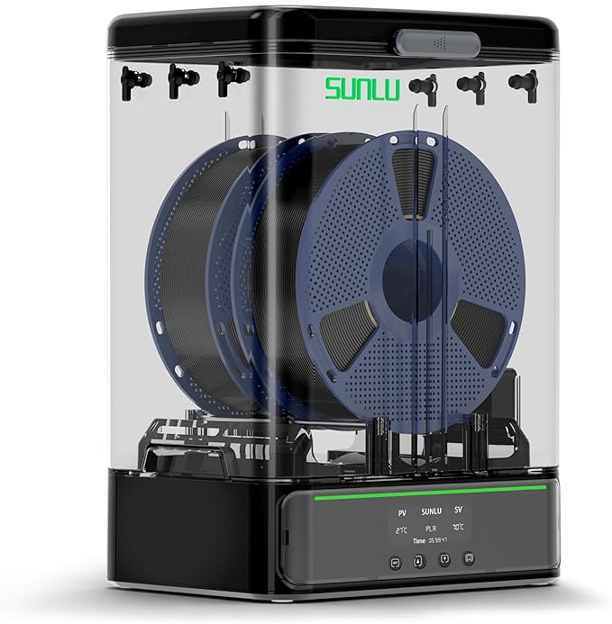 SUNLU 3KG Filament Dryer SP2 & Storage Box, 70℃ Max Temperature and 15min Fast Heating for 3D Printer Filament Drying and Sealing with Heat Control, Compatible with 1.75mm/2.85mm PLA PETG TPU ABS ASA by SUNLU