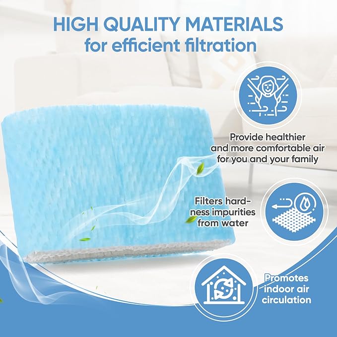 4 Pack HAC-504 Humidifier Wicking Filter Replacement Compatible with Honeywell HCM-350,HCM-300T, HCM-600, HCM-710, HCM-315T,HAC-504 and HAC-504AW Cool Mist Humidifiers Blue - Image 6