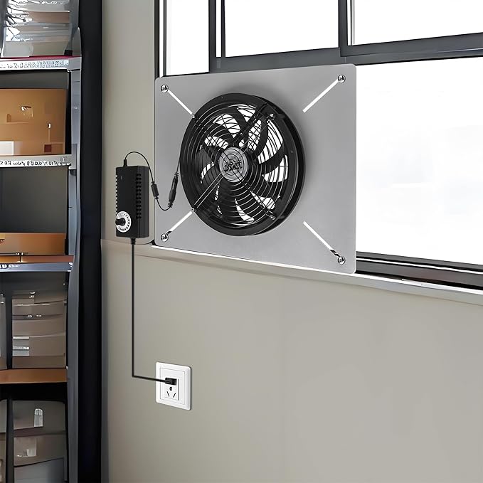 Crawlspace Ventilation Fan Basements Stainless Steel Vent Fan Window Exhaust Fan Ultra-Thin Design Reversible Airflow 720 CFM For Kitchen Garage Attic Grow Tent(Large) - Image 2