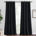 NICETOWN Patio Blackout Curtain Shades, 2 Panels, 55 inches x 118 inches, Black, Summer Home Decoration Thermal Insulated Grommet Blackout Draperies/Drapes for Kitchen by NICETOWN