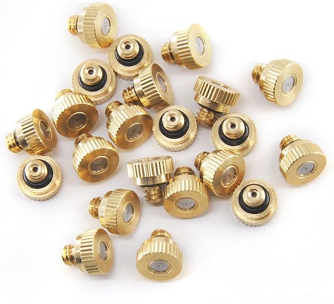 Brass Misting Nozzles for Outdoor Cooling System 22 pcs,0.012" Orifice (0.3 mm) 10/24 UNC by Aootech - Image 4