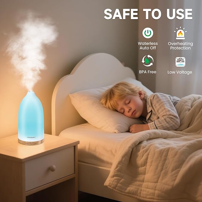 URPOWER Essential Oil Diffuser with 7 LED Color Changing Lights, Timer & Auto-Off - Ultrasonic Aromatherapy Fragrant Oil Humidifier Vaporizer Scent Diffusers for Home, Bedroom, Office, Yoga - Image 4