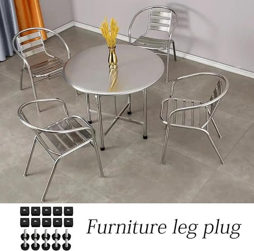 10pcs Adjustable Wheels Furniture Leg Thread Square Tube Insert End Cap Black - Image 2