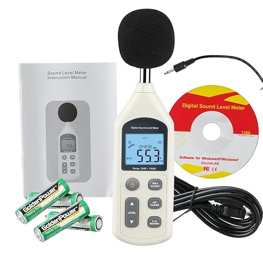 Decibel Meter, Professional Sound Level Meter with Backlight Display, USB Available SPL Meter 30 to 130dB, EC651 & ANSI S1.4 Standards A/C Weighted Sound Meter, Noise Meter with Records to 4700 - Image 7