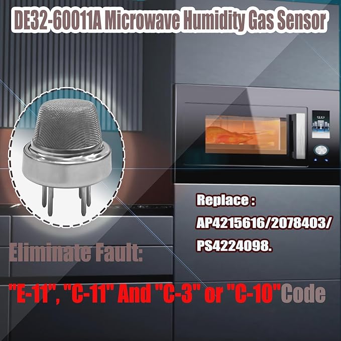 New DE32-60013A Replacement for Samsung DE32-60011A Microwave Humidity Gas Sensor Repair "E-11", "C-11" and "C-3" Fault Codes Compatible with ME21M706BAS ME18H704SFG MET8H704SFS ME21K7010DG Microwave - Image 2