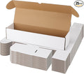 Bulk 1200 Capacity Trading Cards Storage Box, in Total 25 Pack Brown White Cardboard Shipping Boxes for 30000 Count 12pt 2.5x3.5 inch Cards or Sleeved Cards by Serwrsw