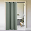 NICETOWN Closet Curtain for Bedroom Door, Faux Folding Accordion Doors, Blackout Noise Reducing Room Divider for Doorway Laundry Room Bifold Door (1 Panel, 5ft Wide x 9ft Long, Greyish Green) by NICETOWN
