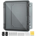 Waterproof Electrical Junction Box, IP67 Plastic Weatherproof Outdoor WiFi Enclosure with Mounting Plate, Wall Brackets, for WiFi Electronics Project, Clear (5.9"x5.9"x3.5") by TOTUFY