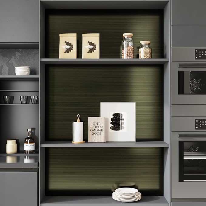 CRE8TIVE Thick Bronze Black Stainless Steel Contact Paper Peel and Stick 12"x80" Brushed Metallic Wallpaper Removable Heat Resistant Vinyl Roll for Kitchen Appliances Refrigerator Microwave Oven - Image 7
