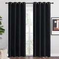 NICETOWN Blackout Curtain Panels 86 inches - Light Reducing Thermal Insulated Solid Grommet Blackout Curtains/Panels/Drapes for Living Room (Set of 2, 55 inches by 86 Inch, Black) by NICETOWN