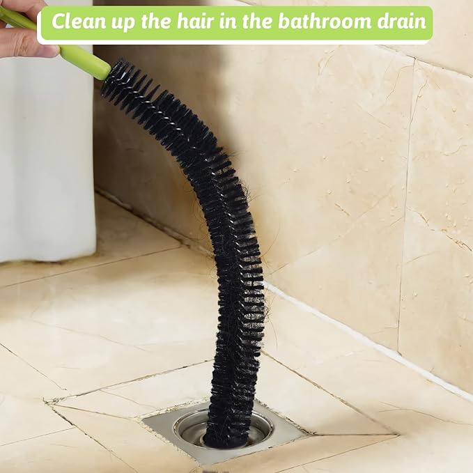 Sewer Drain Brush, Drain Clog Remover, 17inch Flexible Long Pipe Snake Hair Clogs Catcher Cleaner Tool for Toilet, Kitchen Sink, Sewer Drain, Bathroom Tub - Image 4