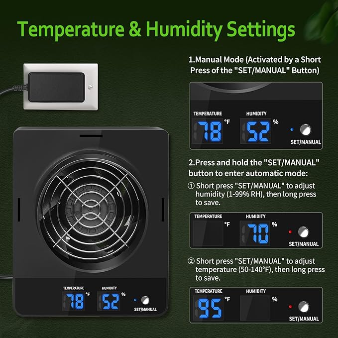 4-Inch Grow Tent Inline Duct Fan, Smart Temperature & Humidity Control, Automatic Ventilation System, for Grow Tents, Mushroom Rooms, Greenhouses (2-Pack) - Image 4