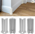 uxcell Self Adhesive Baseboard Corner Blocks, 4.07 Inch Wall Edge Corner Protector 2 Inside + 2 Outside Corners-Connector for Wall Floor Furniture Edge(Silver) by uxcell