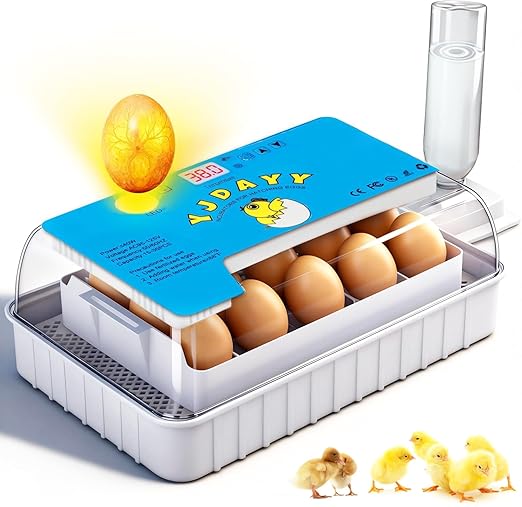 Incubators for Hatching Eggs 15-35 Eggs Incubator with Automatic Egg Turning and ℉Temperature Display LED Candler Poultry Incubator for Hatching Chicken Duck and Quail Incubator (Blue) by Unknown
