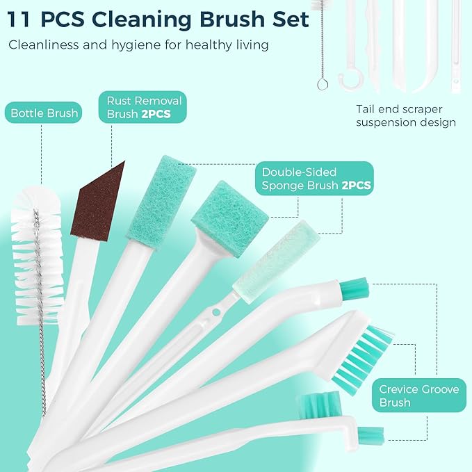 11 Pcs Humidifier Cleaner Brush Set, Crevice Cleaning Brush Small Detail Cleaning Brushes for Humidifiers, Keyboards, Tiles, Bottles & Tight Spaces | Portable Home/Travel Clean Tools - Image 6