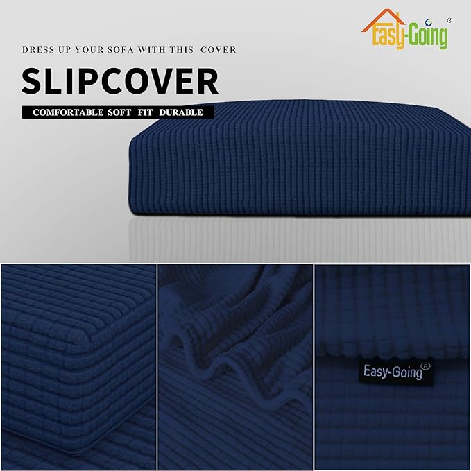 Easy-Going Stretch Cushion Cover Sofa Cushion Furniture Protector Sofa Seat Sofa slipcover Sofa Cover Soft Flexibility with Elastic Bottom(Sofa Cushion, Navy) - Image 3