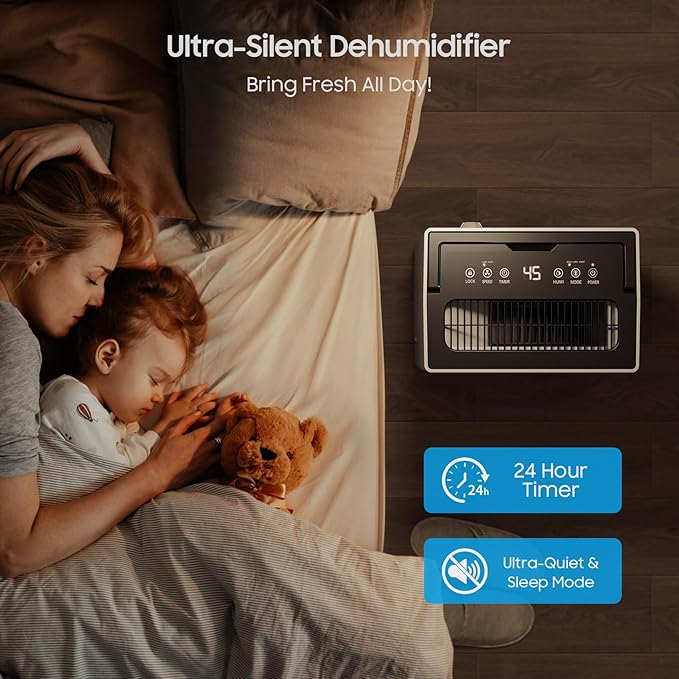 4500 Sq.ft Energy Star Dehumidifier for Home Basement, Glowells 52 Pints Large Room Dehumidifier with Drain Hose & Water Tank 0.58 Gal, Dehumidifiers with Smart Humidity Control, Auto Defrost - Image 6