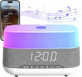 Versatile Essential Oil Diffuser, 300ml Aroma Diffuser with Bluetooth Speaker and Alarm Clock, 7 Colors LED Light Aromatherapy Diffusers & Cool Mist Humidifier 3-Level Brightness, Auto-Off Protection by lovaroma