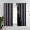 NICETOWN 100% Blackout Curtain with Black Liner, Thermal Insulated Full Blackout 2-Layer Lined Drape, Energy Efficiency Window Drapery for Bedroom (Grey, 1 Panel, 52-inch W by 63-inch L) by NICETOWN
