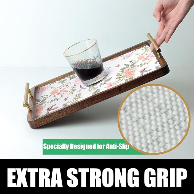 Bird Floral Shelf Liners Non Adhesive and Strong Non-Slip Shelf and Drawer Liners for Kitchen Cabinet Wire Fridge, Waterproof Shelf Drawer Liner,Easy to Clean,12IN x 10FT - Image 5