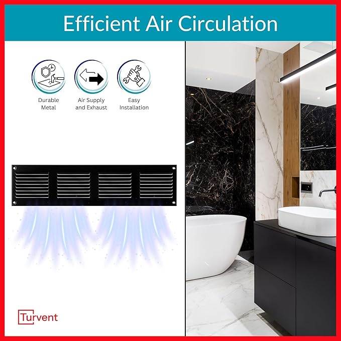 14x2 Vent Cover (Duct Opening) - Black HVAC Return Air Grille for Wall and Ceiling - Metal AC Vent Cover with Mesh - Rectangular Ventilation Register - External Dimensions: 15.75" W x 3.94" H - Image 2