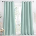 NICETOWN Kitchen Blackout Window Curtain Panel, Aqua Blue, 1 Panel, 55 by 96 inches Long, Home Fashion Thermal Insulated Solid Grommet Room Darkening Drape for Apartment by NICETOWN