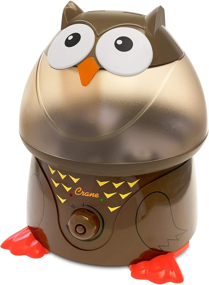 Crane Animal Humidifier for Bedroom, Ultrasonic Cool Mist for Baby Nursery, Adjustable Settings, Auto Shut-Off, Owl by Crane