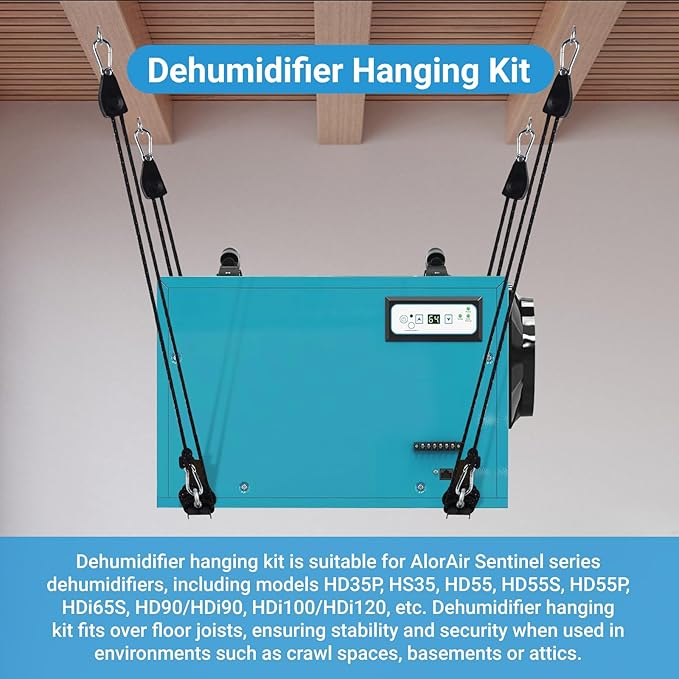 Dehumidifier Hanging Kit, Dehumidifier Joist Hanging Kit for Crawl Space and Basement Dehumidifiers, Helps Reduce Noise and Vibration of The Unit - Image 5