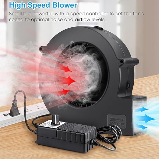 GDSTIME 140mm x 40mm Variable Speed Blower Fan, 110V 120V 220V AC Powered 5.5 inch Squirrel Cage Radial Centrifugal Fan with 5 to 12v DC Speed Control Dual Ball Bearing High Speed - Image 2