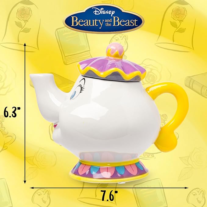 Silver Buffalo Disney Beauty and the Beast Mrs. Potts Teapot 3D Sculpted Ceramic Cookie Snack Candy Jar (Small) - Image 3