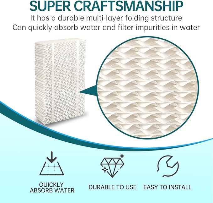 HDC411 Replacement Wicking Humidifier Filter Compatible with AIRCARE Humidifier HDC3120DCN TE3140DSLV-EC HD1205 HD1211 HD2412 4 Packs - Image 5