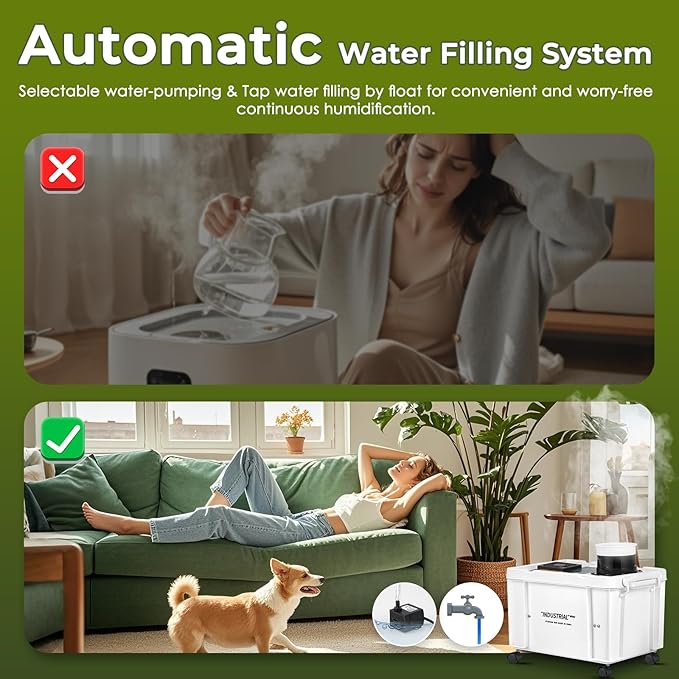 Mxmoonant 10kg/H Ultrasonic Mist Maker DIY Humidifier Kit, Adjustable Mist Volume | Automatic Water Filling | Humidity Controller Cool Mist Humidifier for Mushroom Growing, Greenhouses 110V - Image 3